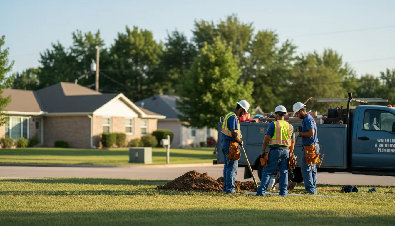 Residential water line and bathroom plumbing service in Elkhart, IL